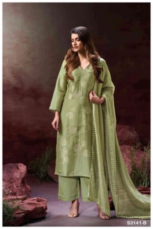 My Fashion Road Ganga Fashion Ellahi Fancy Bemberg Silk Dress | S3141-B