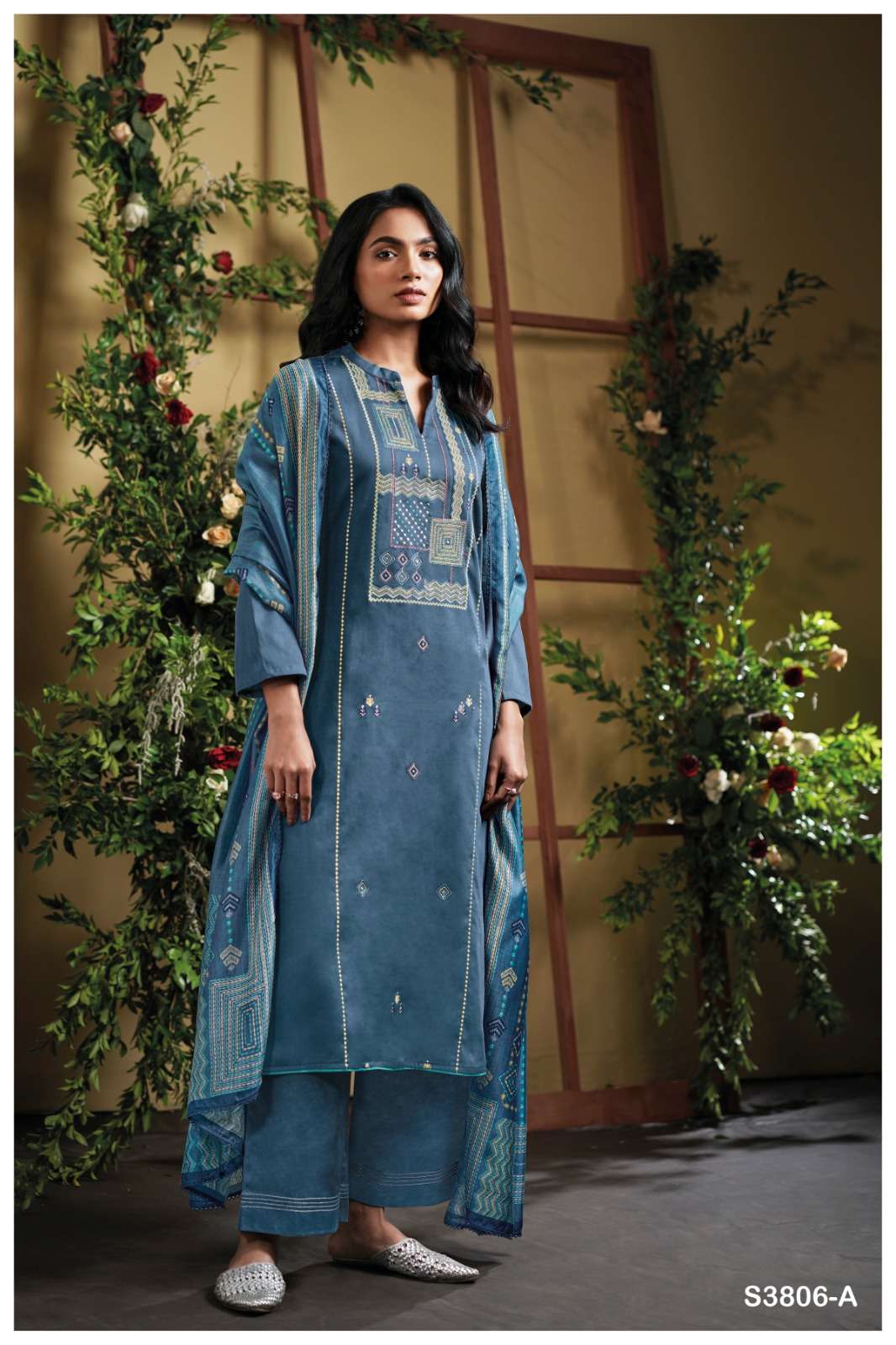 My Fashion Road Ganga Fashion Ellesy Fancy Cotton Satin Premium Design Suit | S3806-A My Fashion Road Ganga Fashion Ellesy Fancy Cotton Satin Premium Design Suit | S3806-A