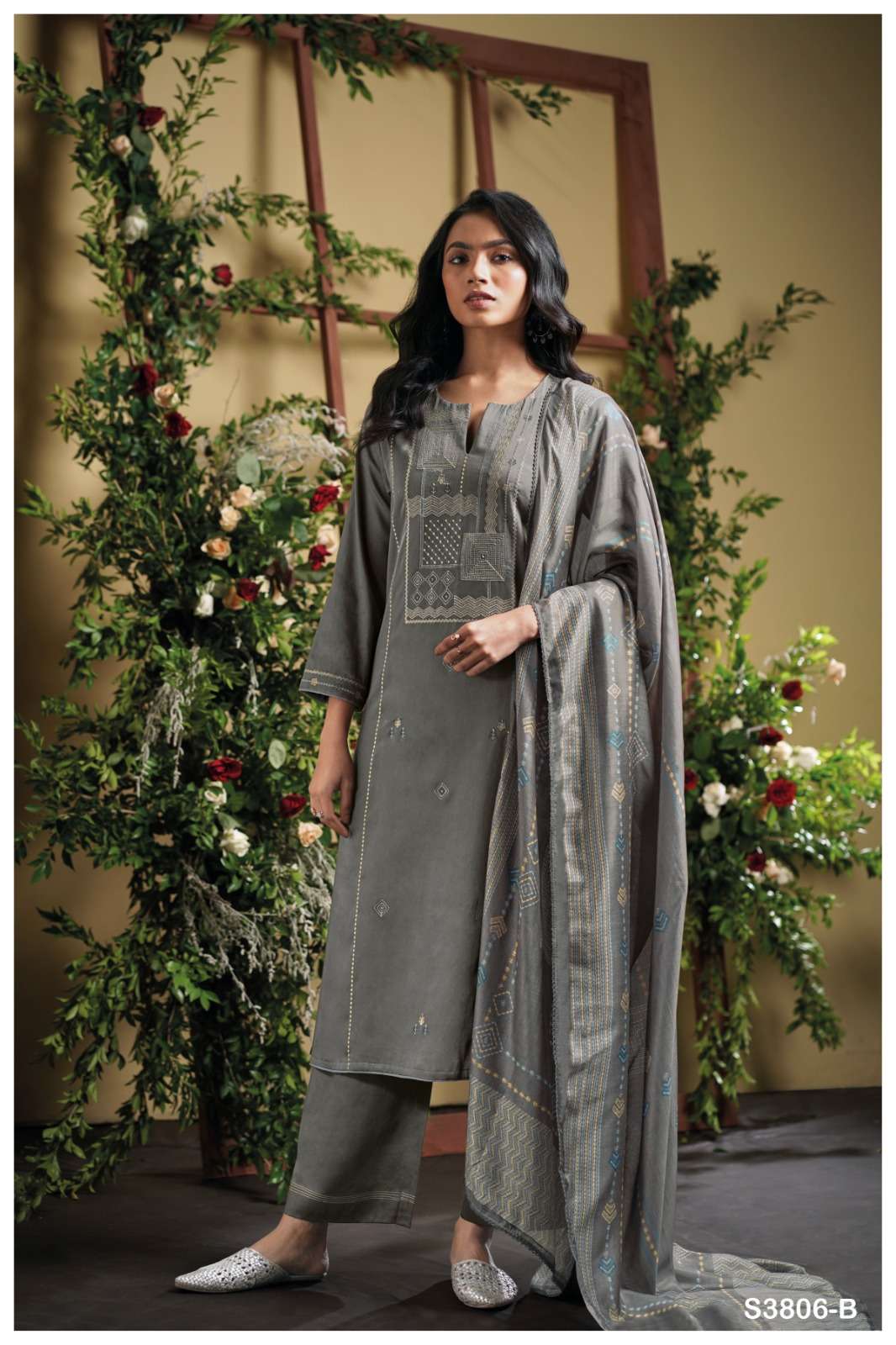My Fashion Road Ganga Fashion Ellesy Fancy Cotton Satin Premium Design Suit | S3806-B My Fashion Road Ganga Fashion Ellesy Fancy Cotton Satin Premium Design Suit | S3806-B