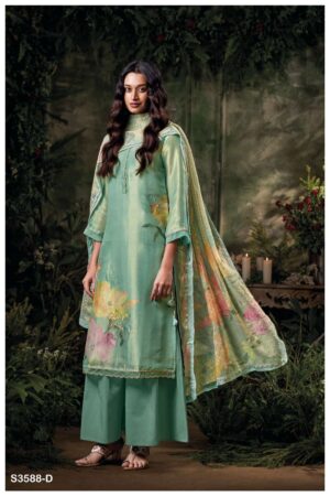My Fashion Road Ganga Fashion Girija Exclusive Pure Bemberg Silk Latest Suit | S3588 – D