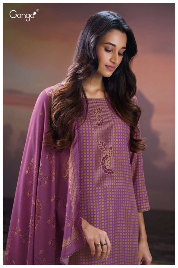My Fashion Road Ganga Fashion Gretel Winter Wear Pure Wool Pashmina Suit | C3905-D