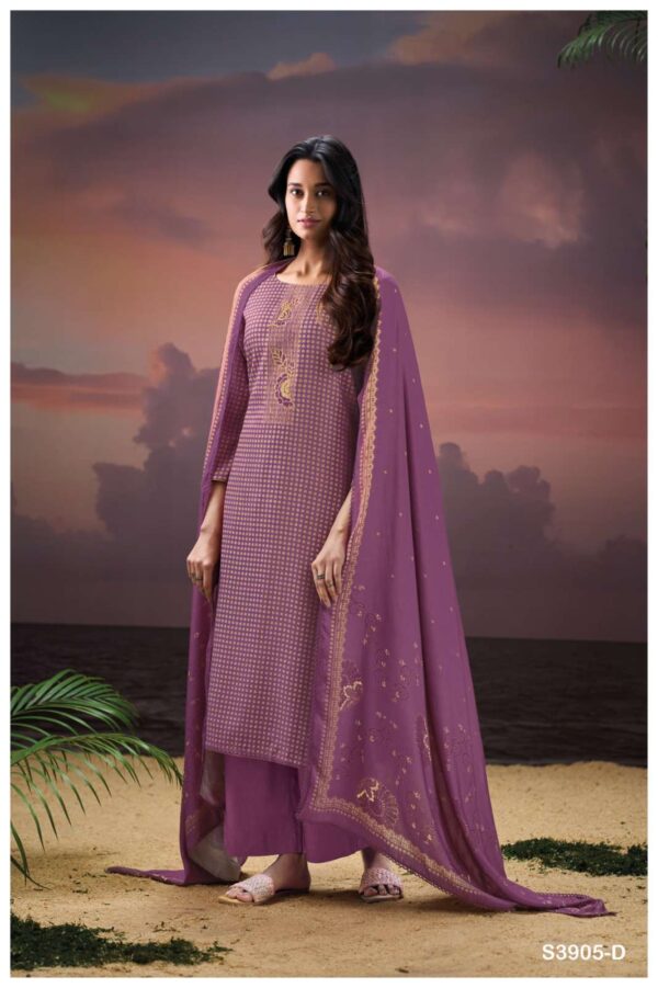 My Fashion Road Ganga Fashion Gretel Winter Wear Pure Wool Pashmina Suit | C3905-D