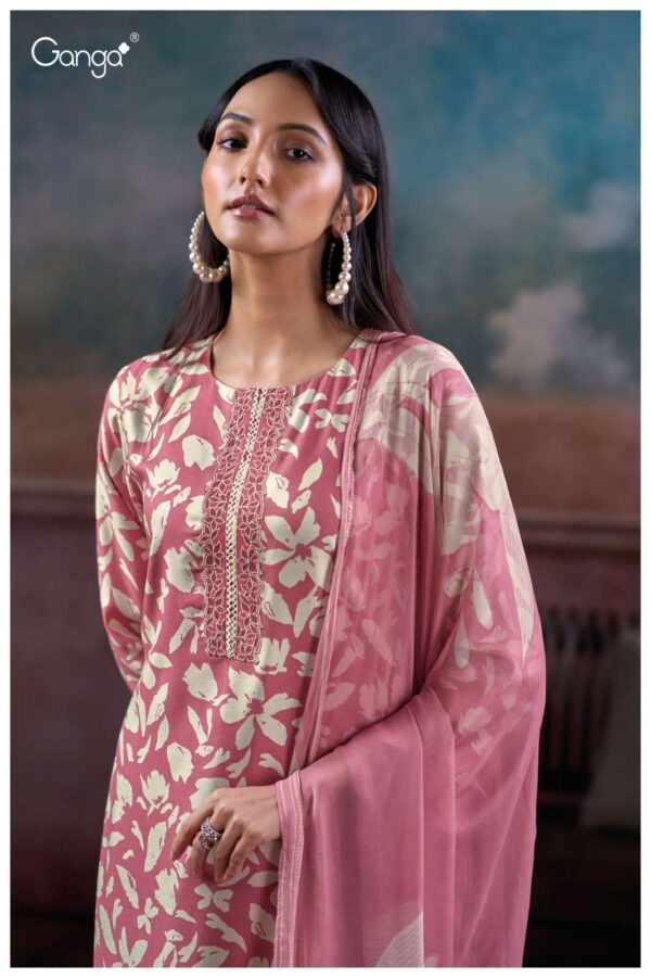 My Fashion Road Ganga Fashion Haizea Printed Pashmina Winter Suit | C3832-B