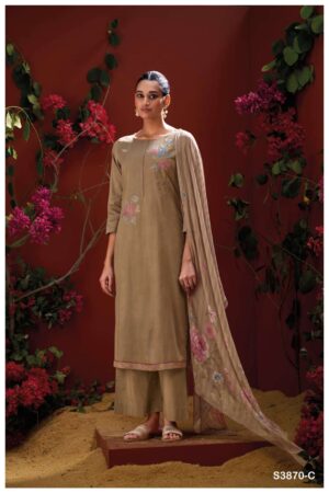 My Fashion Road Ganga Fashion Jessa Premium Designs Cotton Satin Suit | S3870 – C