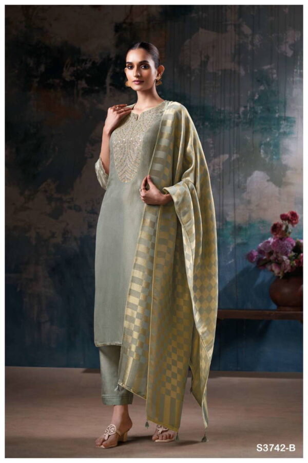 My Fashion Road Ganga Fashion Jovina Latest Designer Jacquard Suit | S3742 – B