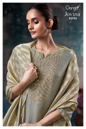 My Fashion Road Ganga Fashion Jovina Latest Designer Jacquard Suit | S3742 – B