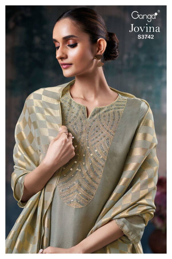 My Fashion Road Ganga Fashion Jovina Latest Designer Jacquard Suit | S3742 – B