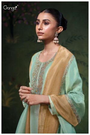 My Fashion Road Ganga Fashion Luvisha Partywear Style Pure Bemberg Silk Suit | S3760 -B