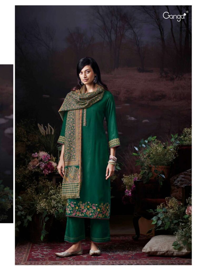 My Fashion Road Ganga Fashion Mahani Pure Pashmina Fancy Winter Suit | C2295