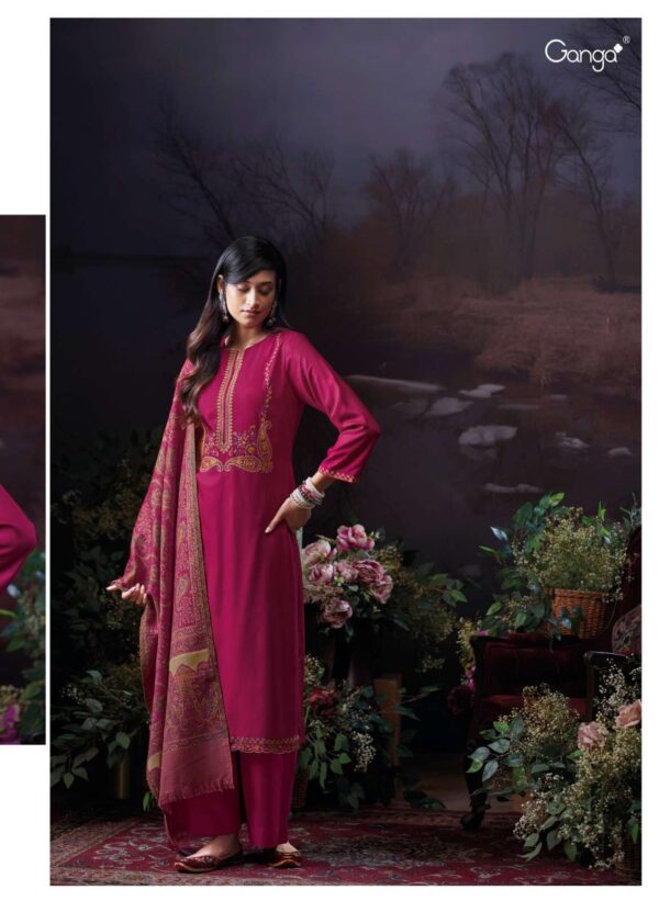 My Fashion Road Ganga Fashion Mahani Pure Pashmina Fancy Winter Suit | C2292