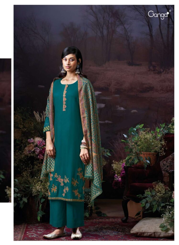 My Fashion Road Ganga Fashion Mahani Pure Pashmina Fancy Winter Suit | C2293