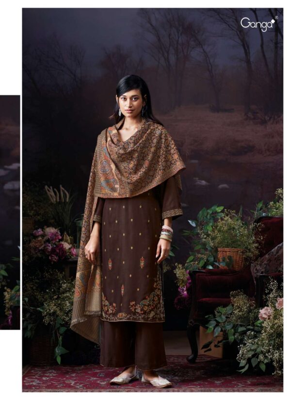 My Fashion Road Ganga Fashion Mahani Pure Pashmina Fancy Winter Suit | C2294