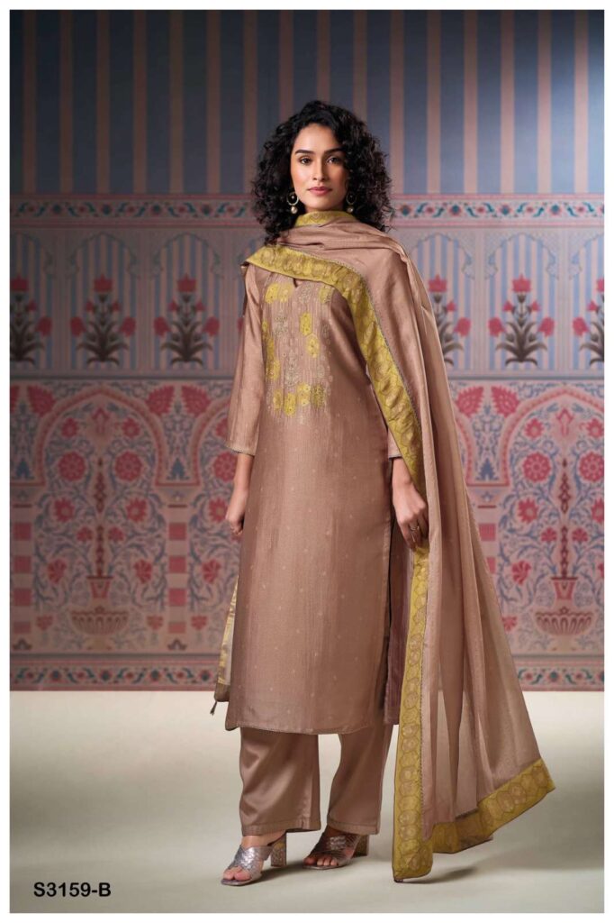 My Fashion Road Ganga Fashion Malina Pure Bemberg Silk Premium Designs Suit | S3159-B