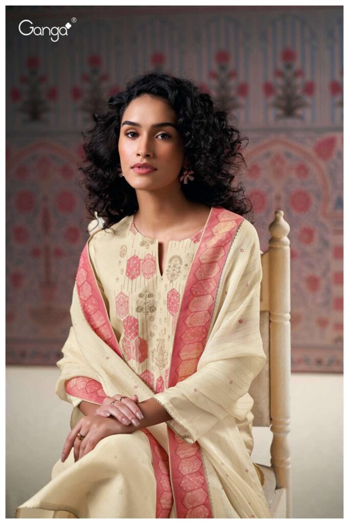 My Fashion Road Ganga Fashion Malina Pure Bemberg Silk Premium Designs Suit | S3159-C