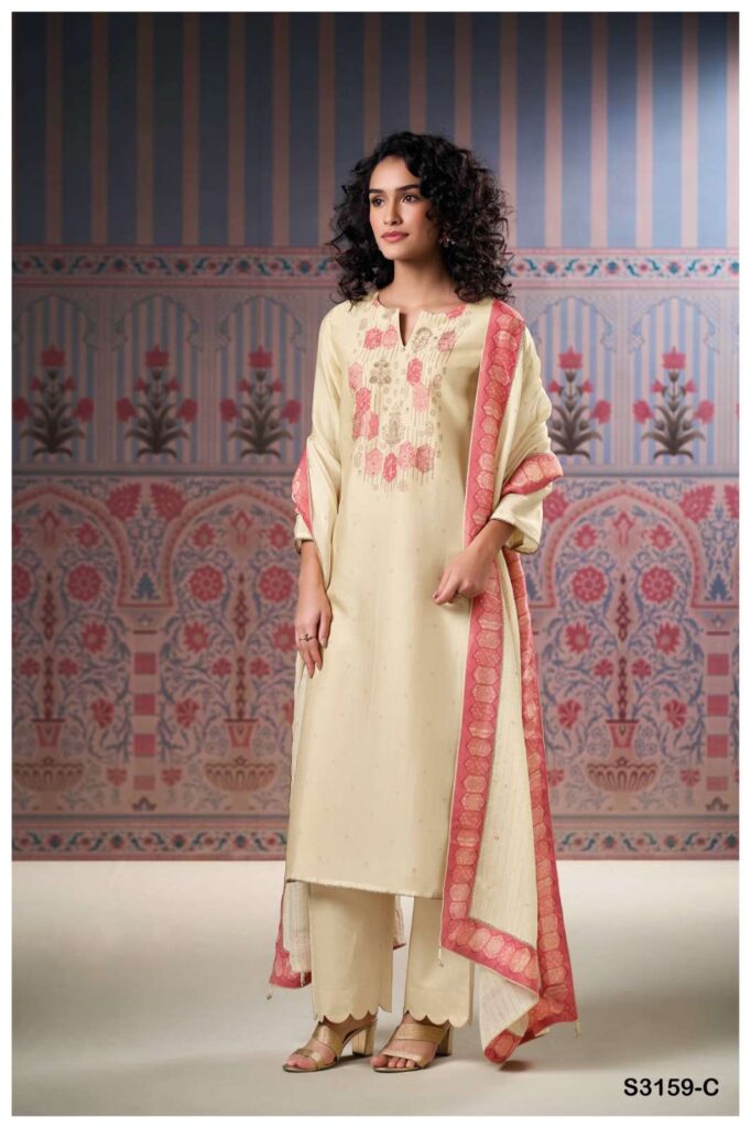 My Fashion Road Ganga Fashion Malina Pure Bemberg Silk Premium Designs Suit | S3159-C