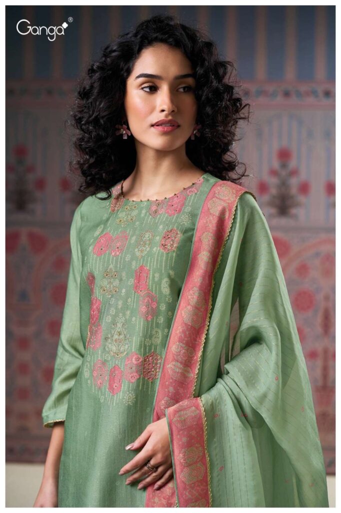 My Fashion Road Ganga Fashion Malina Pure Bemberg Silk Premium Designs Suit | S3159-A