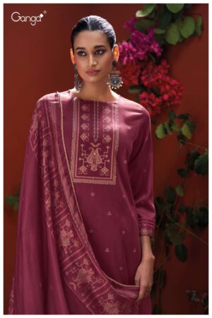 My Fashion Road Ganga Fashion Naadia Fancy Cotton Satin Ladies Dress | S3935 – D