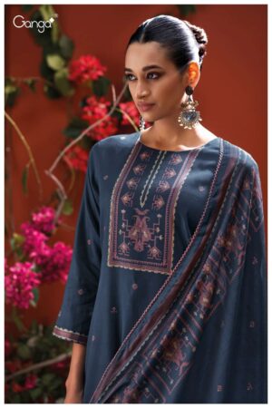 My Fashion Road Ganga Fashion Naadia Fancy Cotton Satin Ladies Dress | S3935 – A