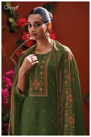My Fashion Road Ganga Fashion Naadia Fancy Cotton Satin Ladies Dress | S3935 – B