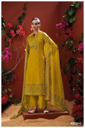 My Fashion Road Ganga Fashion Naadia Fancy Cotton Satin Ladies Dress | S3935 – C