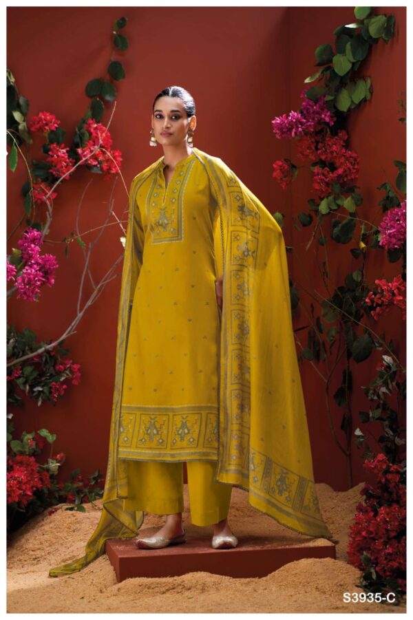 My Fashion Road Ganga Fashion Naadia Fancy Cotton Satin Ladies Dress | S3935 – C