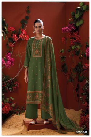 My Fashion Road Ganga Fashion Naadia Fancy Cotton Satin Ladies Dress | S3935 – B