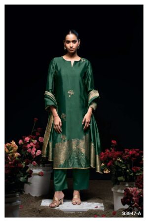 My Fashion Road Ganga Fashion Sidra Designer Viscose Woven Silk Suit | S3947 – A