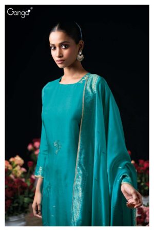 My Fashion Road Ganga Fashion Sidra Designer Viscose Woven Silk Suit | S3947 – D