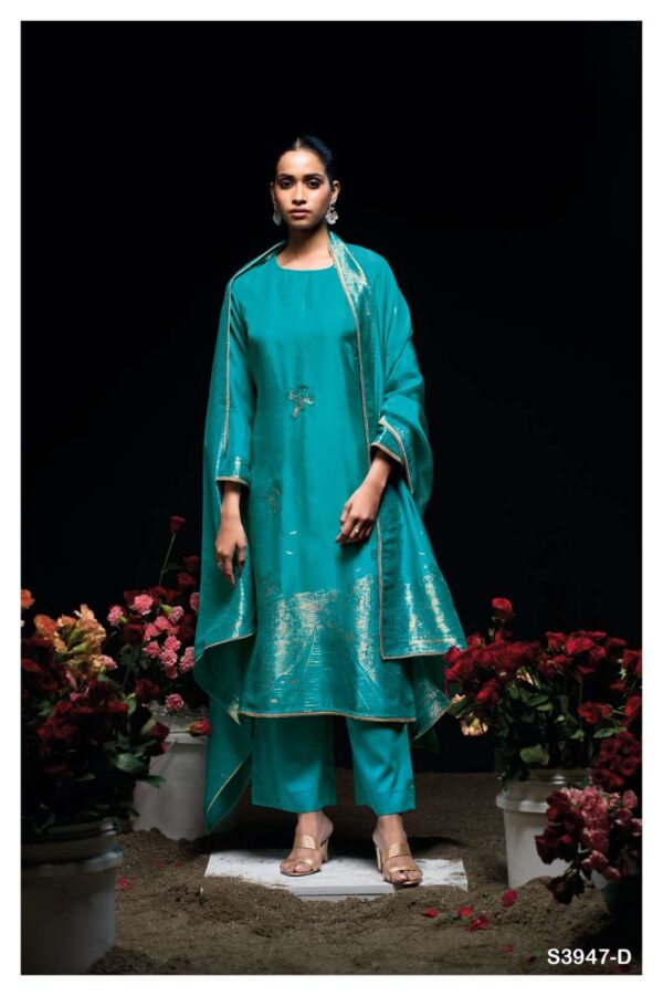 My Fashion Road Ganga Fashion Sidra Designer Viscose Woven Silk Suit | S3947 – D