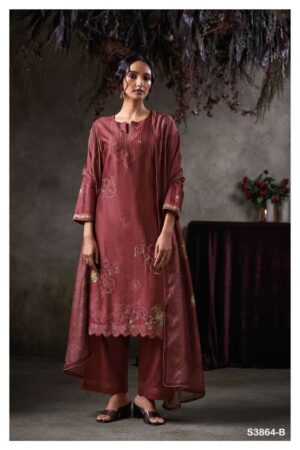 My Fashion Road Ganga Fashion Virelza Fancy Russian Silk Ladies Suit | S3864 – B