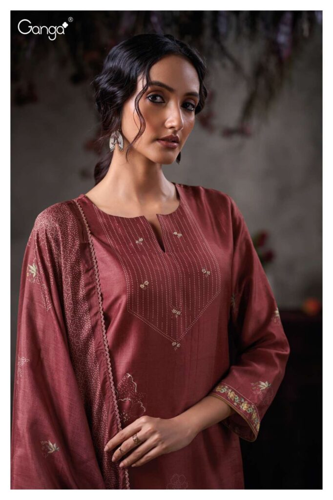 My Fashion Road Ganga Fashion Virelza Fancy Russian Silk Ladies Suit | S3864 – B