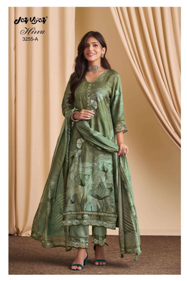 My Fashion Road Jay Vijay Hirva Fancy Silk Exclusive Latest Suit | 3255 – A