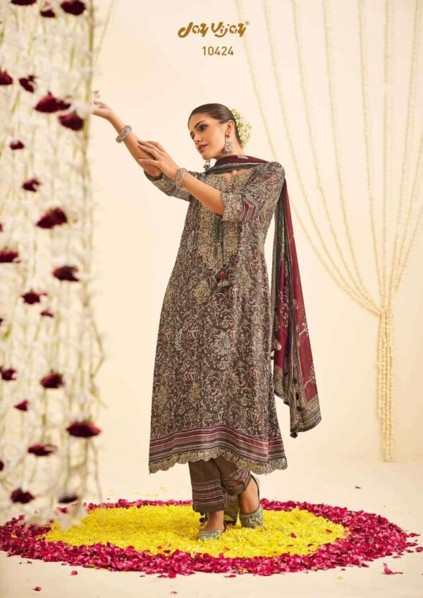 My Fashion Road Jay Vijay Kavira Exclusive Designer Muslin Silk Suit | 10424