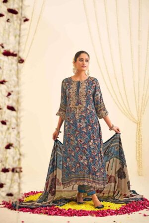 My Fashion Road Jay Vijay Kavira Exclusive Designer Muslin Silk Suit | 10425