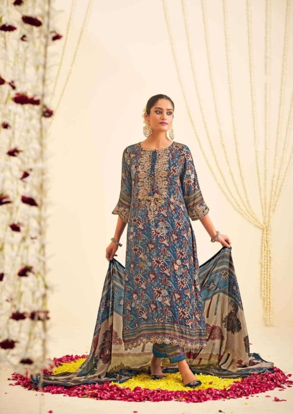 My Fashion Road Jay Vijay Kavira Exclusive Designer Muslin Silk Suit | 10425