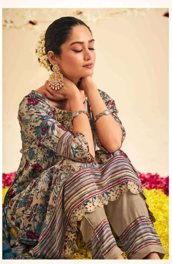 My Fashion Road Jay Vijay Kavira Exclusive Designer Muslin Silk Suit | 10421