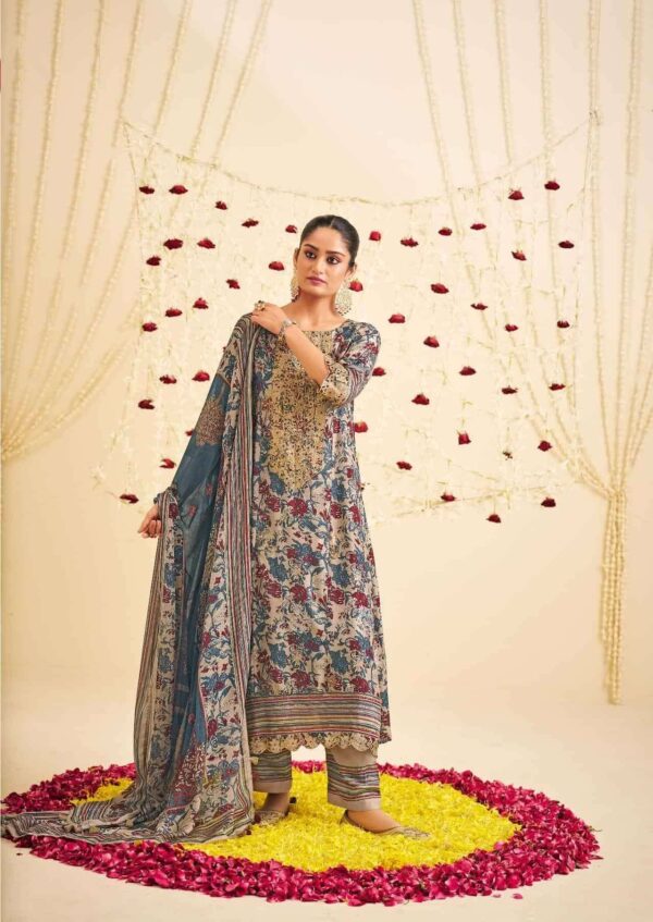 My Fashion Road Jay Vijay Kavira Exclusive Designer Muslin Silk Suit | 10421