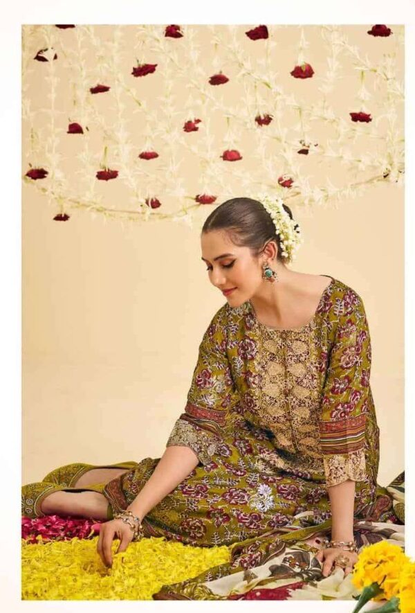 My Fashion Road Jay Vijay Kavira Exclusive Designer Muslin Silk Suit | 10423