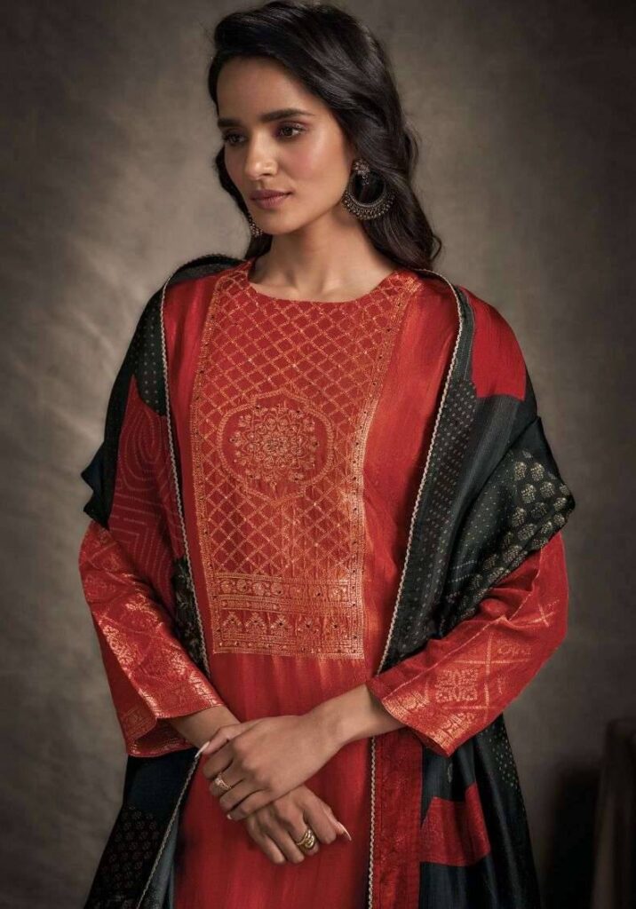 My Fashion Road Omtex Pineeta Fancy Jacquard Silk Suit | 8261 – B