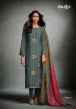 My Fashion Road Omtex Tisha Trends Latest Style Muslin Jacquard Suit | 7901- D