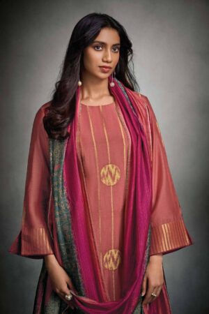 My Fashion Road Omtex Tisha Trends Latest Style Muslin Jacquard Suit | 7901- B