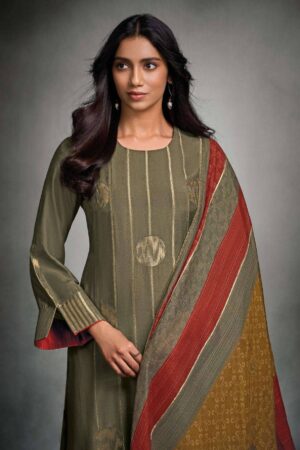 My Fashion Road Omtex Tisha Trends Latest Style Muslin Jacquard Suit | 7901- A