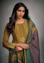 My Fashion Road Omtex Tisha Trends Latest Style Muslin Jacquard Suit | 7901- C