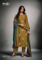 My Fashion Road Omtex Tisha Trends Latest Style Muslin Jacquard Suit | 7901- C