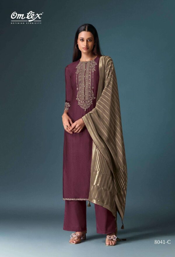 My Fashion Road Omtex Yugvika Designer Silk Digital Style Latest Suit | 8141 – C