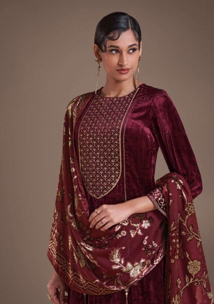 My Fashion Road Omtex Ritha Vol 24 Wedding Wear Velvet Designer Suit | 8701-D
