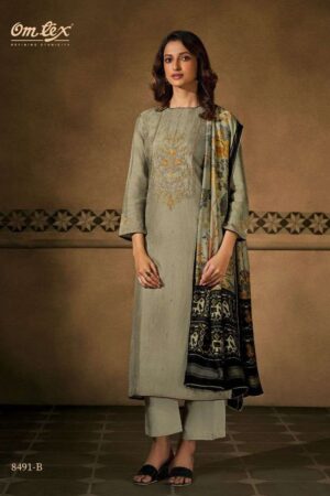 My Fashion Road Omtex Mia Digital Printed Fancy Silk Latest Suit | 8491-B