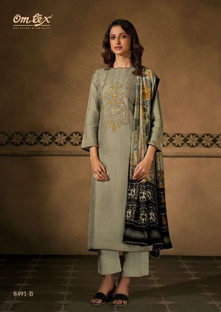 My Fashion Road Omtex Mia Digital Printed Fancy Silk Latest Suit | 8491-B