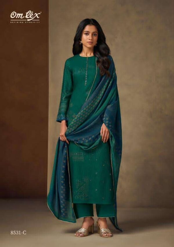 My Fashion Road Omtex Ushma Pure Pashmina Digital Printed Winter Suit | 8531-C