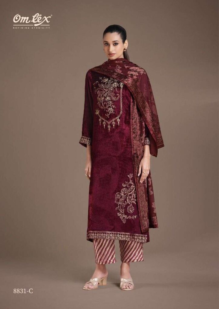 My Fashion Road Omtex Ritha Vol 21 Designer Pure Viscose Velvet Suit | 8831-C